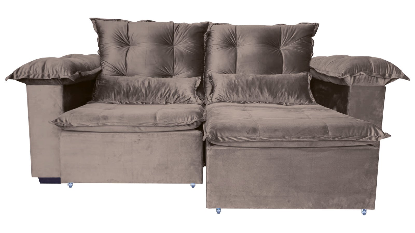 Sofá Retrátil e Reclinável 3 Lugares 2,00m Roma Espuma densidade 33 Pillow Top Marrom