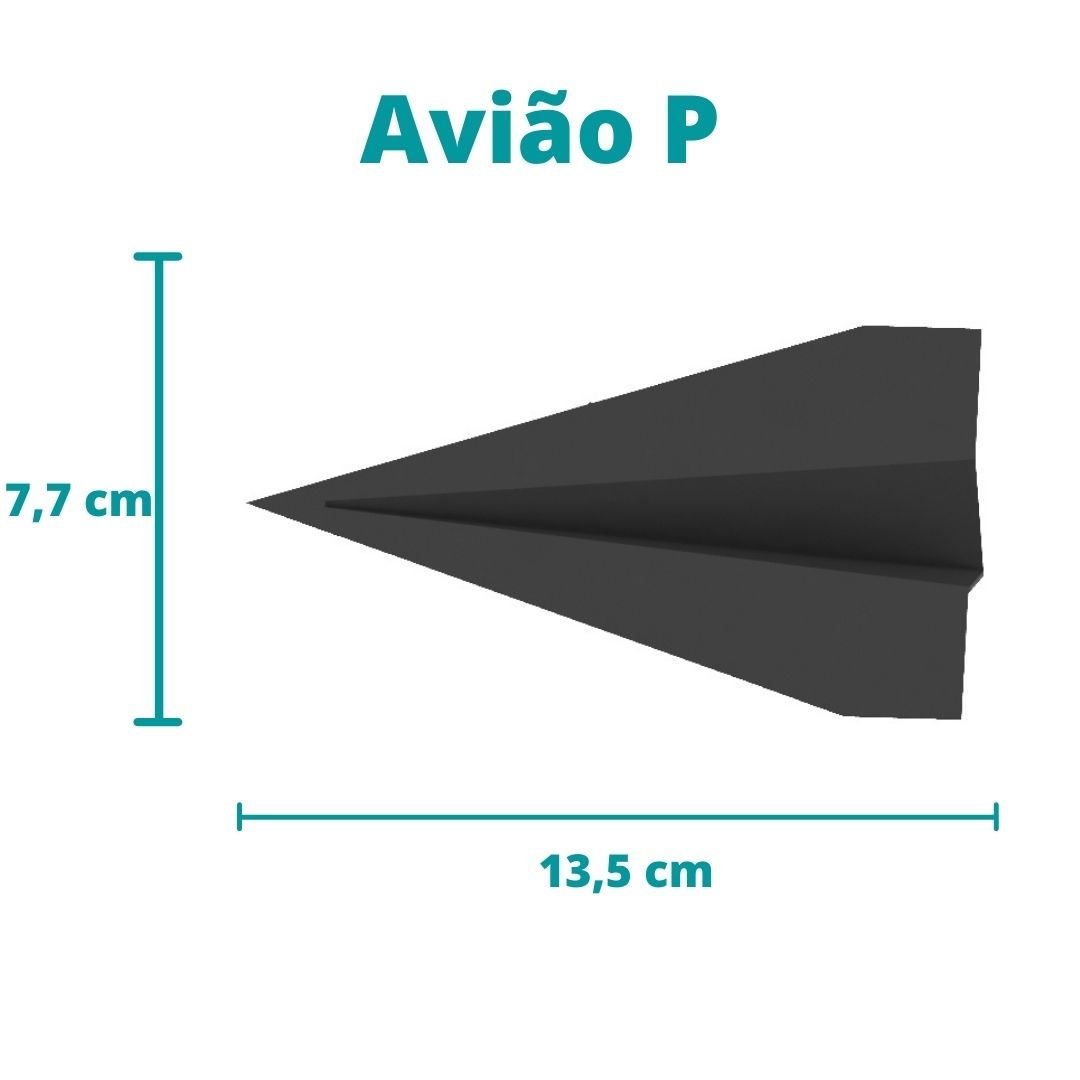 Estatueta Avião Origami P - 13,5cm comp. - Toque 3D:Amarelo - 4