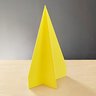 Estatueta Avião Origami P - 13,5cm comp. - Toque 3D:Amarelo - 3