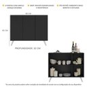 Ver imagem 5 de Aparador Buffet 3 Portas Retrô Veneza Multimóveis V1009 Preto/Branco Preto/Branco