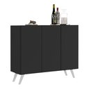 Ver imagem 1 de Aparador Buffet 3 Portas Retrô Veneza Multimóveis V1009 Preto/Branco Preto/Branco