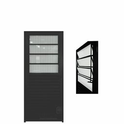 Porta Basculante Aluminio Preto 2.10 X 0.80 Lado Esquerdo- Hale - 2