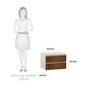 Ver imagem 2 de Mesa De Cabeceira Prime Plus 60 Cm Legno Crema C/ Dourado