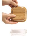 Ver imagem 3 de Pote 320ml de Vidro com Tampa de Bambu Quadrado Raso - Oikos