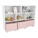 Ver imagem 1 de Estante de Nichos com Baús Natan MDF 130cm Rosa Woodcore