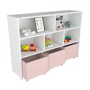 Ver imagem 2 de Estante de Nichos com Baús Natan MDF 130cm Rosa Woodcore