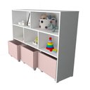 Ver imagem 4 de Estante de Nichos com Baús Natan MDF 130cm Rosa Woodcore