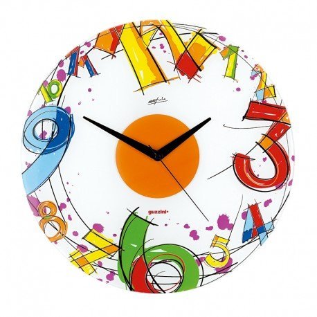 Relógio De Parede Redondo Colorido Números - Guzzini - 1