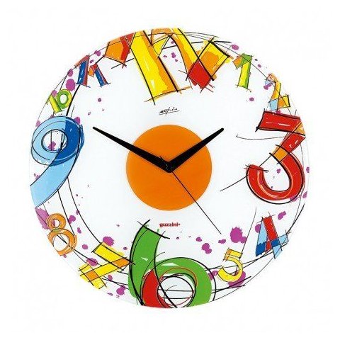 Relógio de Parede Redondo Colorido Números - Guzzini