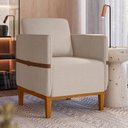 Linho Bege Claro/Corino Caramelo