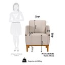 Ver imagem 4 de Poltrona Decorativa Estofada com Pés em Madeira Maciça Estelí Espresso Móveis