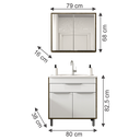 Ver imagem 3 de ​conjunto Banheiro Paris 80cm Armário Completo Gabinete Cuba Espelheira