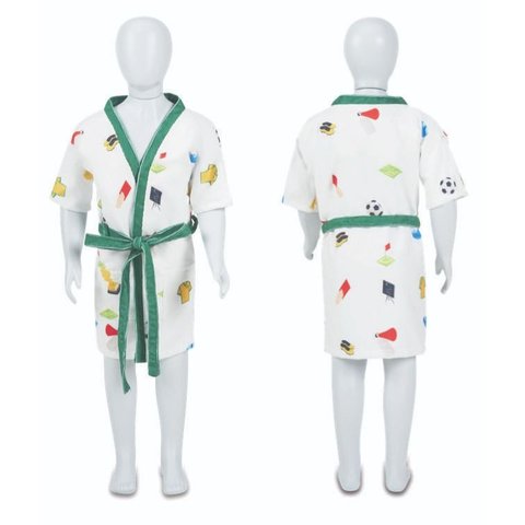 Roupão de Banho Infantil de 4 a 10 Anos Jogador de Futebol - M - 6 a 8 Anos