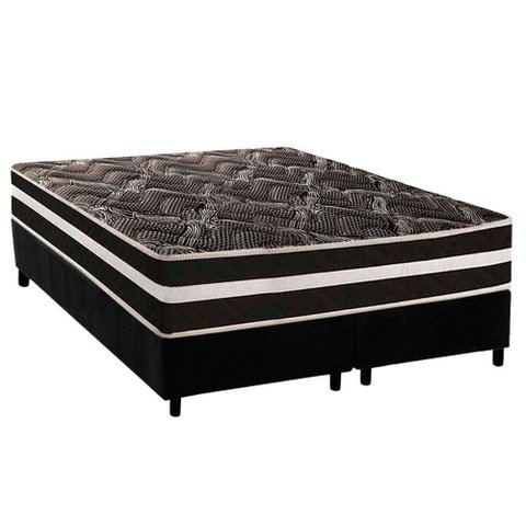 Conjunto Box Queen: Colchão Anatômico Paropas D28 / Master Ag80 Black Double Face 25 + Base Crc