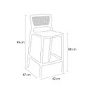 Ver imagem 5 de Banqueta Alta para Cozinha Azul Marinho Empilhável Vênus em Polipropileno Acrilys