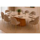 Ver imagem 1 de Mesa Sala Ryze 218 + 8 Cad Lizy Bege DJ Móveis