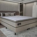 Ver imagem 1 de Cama Box Conjugado King com Colchão 193x67x203 Safira Gazin Cr35347 Castor