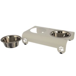 Comedouro Elevado Duplo Cão Porte Mini Branco - 3