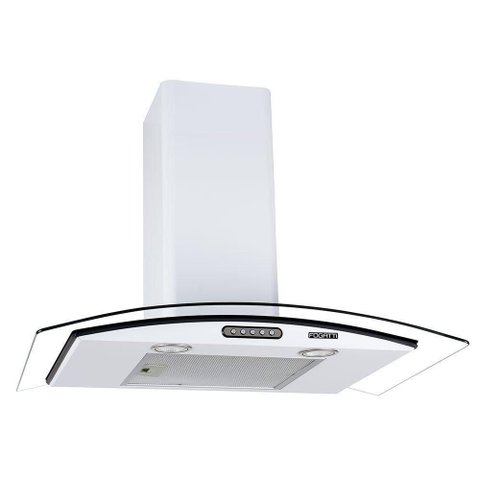 Coifa de Parede 75cm Vidro Curvo Slim Fogatti Branco 220v
