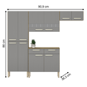 Ver imagem 2 de Armário Completo com 10 Portas Brest Freijó Gris