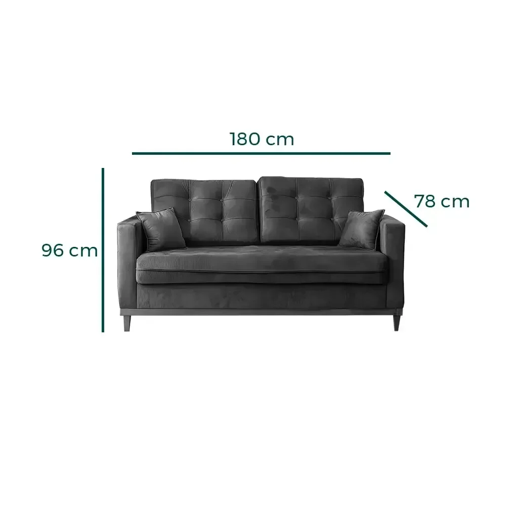 Ver imagem 2 de Sofá Living California em Veludo 2 Lugares com Almofadas Soltas 180cm Rr Estofados Cor Bege