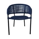 Ver imagem 3 de Cadeira Sol Corda Náutica Base em Alumínio Premium Preto/azul Marinho
