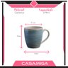 Caneca Chá Cerâmica Caoba 379ml Azul - 2