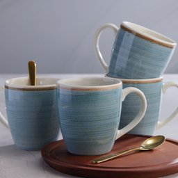 Caneca Chá Cerâmica Caoba 379ml Azul - 4