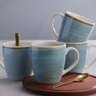 Caneca Chá Cerâmica Caoba 379ml Azul - 4