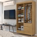 Ver imagem 2 de Guarda-roupa Solteiro Londres 4 Portas 2 Gavetas - Panorama Móveis