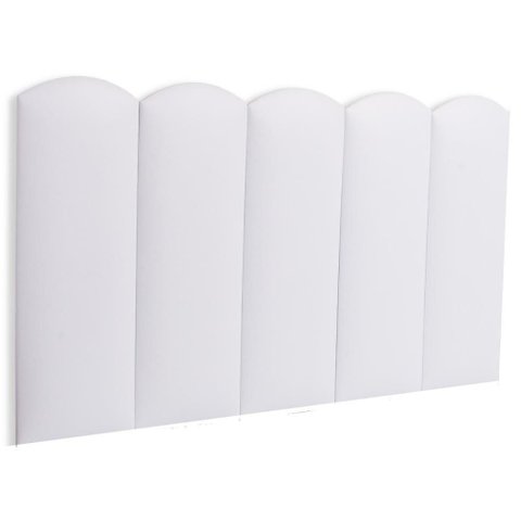 Cabeceira Solteiro Kit 5 Placas Modelo Nuvem - Courino Branco