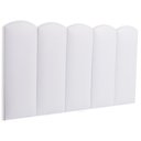 Ver imagem 1 de Cabeceira Solteiro Kit 5 Placas Modelo Nuvem - Courino Branco