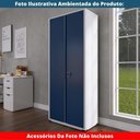 Ver imagem 3 de Armário Alto 2 Portas Pandin 90 Cm (largura) Inmetro Estrutura Aço Cinza e Portas Azul C- Chave