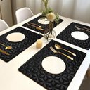 Ver imagem 1 de 6 Jogo Americano Geo Alto Padrão Impermeável Pt Pvc