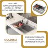 Cuba para Cozinha Gourmet Quebec Quadrada 62cm Aço Inox 304 com Cesto Escorredor Goldenx - 11