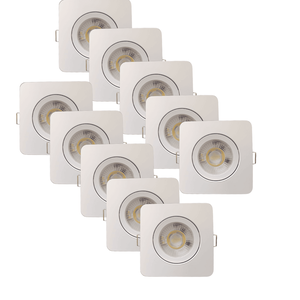 Kit 10 Spot Led Slim Quadrado 5w 6500k Luz Branca Fria