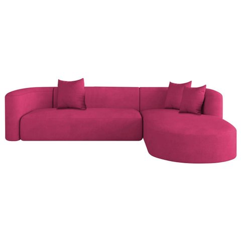 Sofá Modular Celinne Luxuoso Sala de Estar Decoração Luxo 265cm Suede