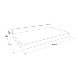 Prateleira Porcelanato Veneza 80cm Preta Darabas - 3