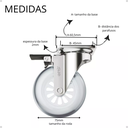 Ver imagem 4 de Rodízio Giratório Gel Silicone Rodinha Móveis 75mm com Freio