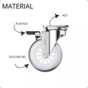 Ver imagem 5 de Rodízio Giratório Gel Silicone Rodinha Móveis 75mm com Freio