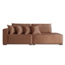Ver imagem 2 de Sofá 4 Lugares Modulado Chaise Almofada Solta Molas Isa Be Linho Marrom 2,7m