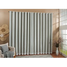 Cortina Gaze De Linho Forro Blackout 5,00x2,60 Sala E Quarto Avelã/Marfim - 3