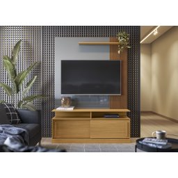 Painel Home Chicago com 2 Portas Tv até 60 Polegadas C/ Rodízios - Lukaliam Móveis - 1