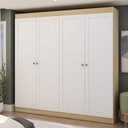 Ver imagem 1 de Guarda-roupa 4 Portas Savana/branco Fosco - Genialflex