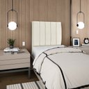 Ver imagem 3 de Cabeceira Estofada Solteiro Carla 90cm Suede Bege