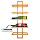 Ver imagem 2 de Adega Vertical Dourada para 5 Garrafas de Vinho Estilo Industrial