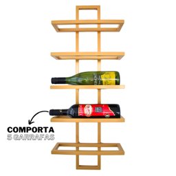 Adega Vertical Dourada para 5 Garrafas de Vinho Estilo Industrial - 2
