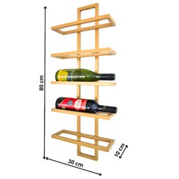 Adega Vertical Dourada para 5 Garrafas de Vinho Estilo Industrial - 4