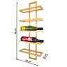 Adega Vertical Dourada para 5 Garrafas de Vinho Estilo Industrial - 4
