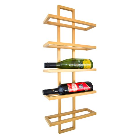 Adega Vertical Dourada para 5 Garrafas de Vinho Estilo Industrial